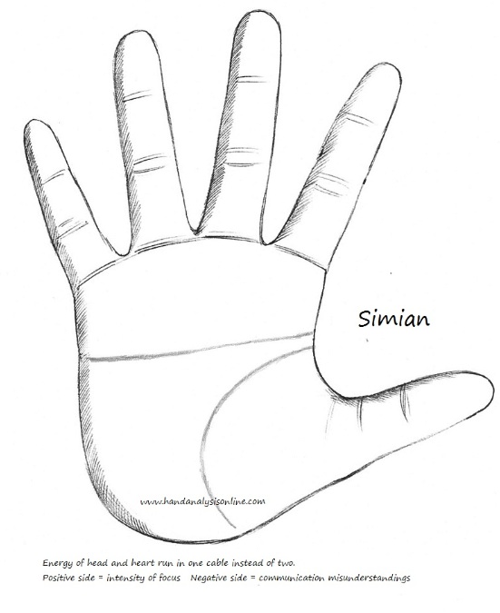The Simian line is a fairly common gift marker Simian crease